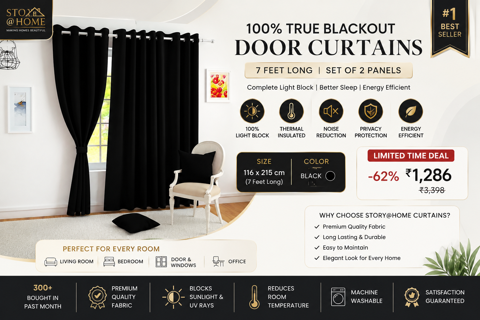 Premium 100% Blackout Curtains for a Stylish and Comfortable Home
