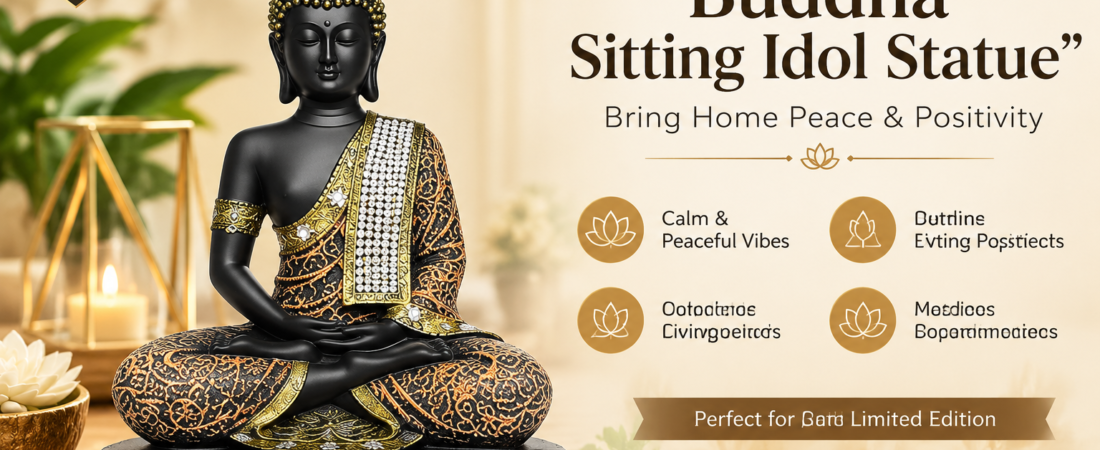 Premium Meditating Buddha Idol – Elegant Home Decor Showpiece for Peace & Positive Energy