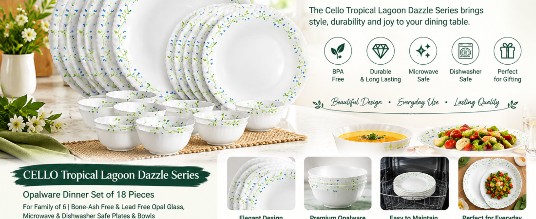 Elegant 18-Piece Opalware Dinner Set for Stylish Everyday Dining